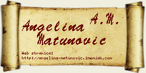 Angelina Matunović vizit kartica